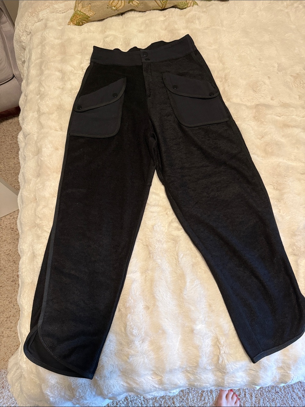 Womens Black Cargo Pocket Bottoms